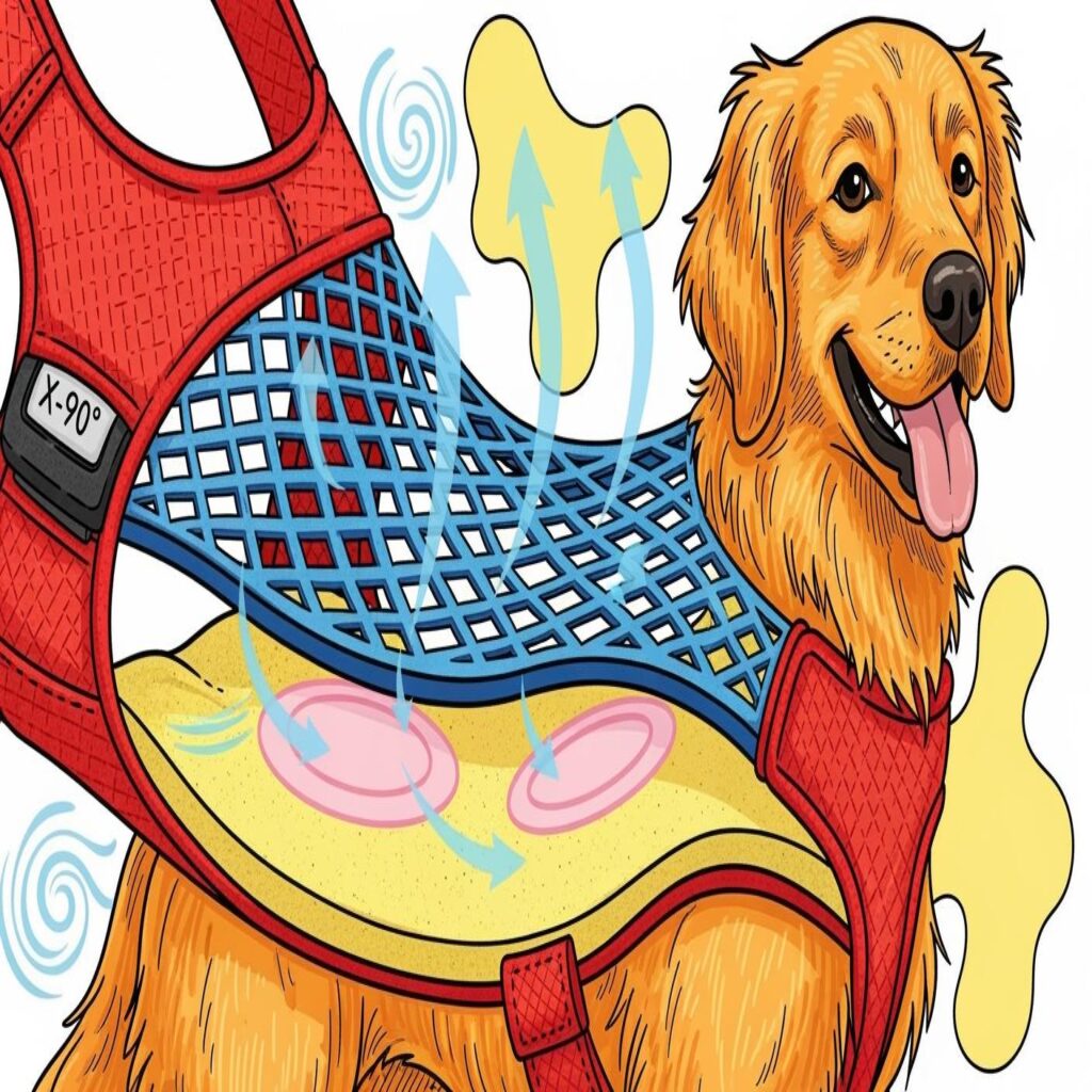 3D Spacer Mesh in Dog Gear: The X-90° Structure for Thermoregulation & Pressure Relief