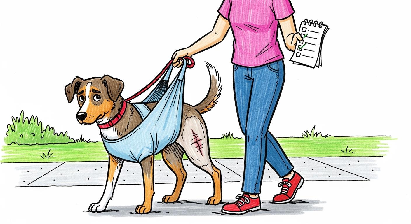 Dog potty breaks after TPLO: short-walk plan, support sling tips, and red flags to watch