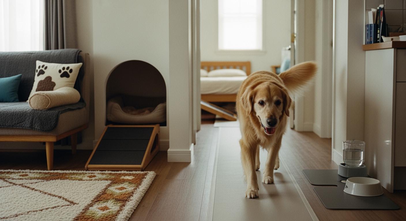 Senior dog mobility at home room-by-room plan for arthritis comfort and safer walking