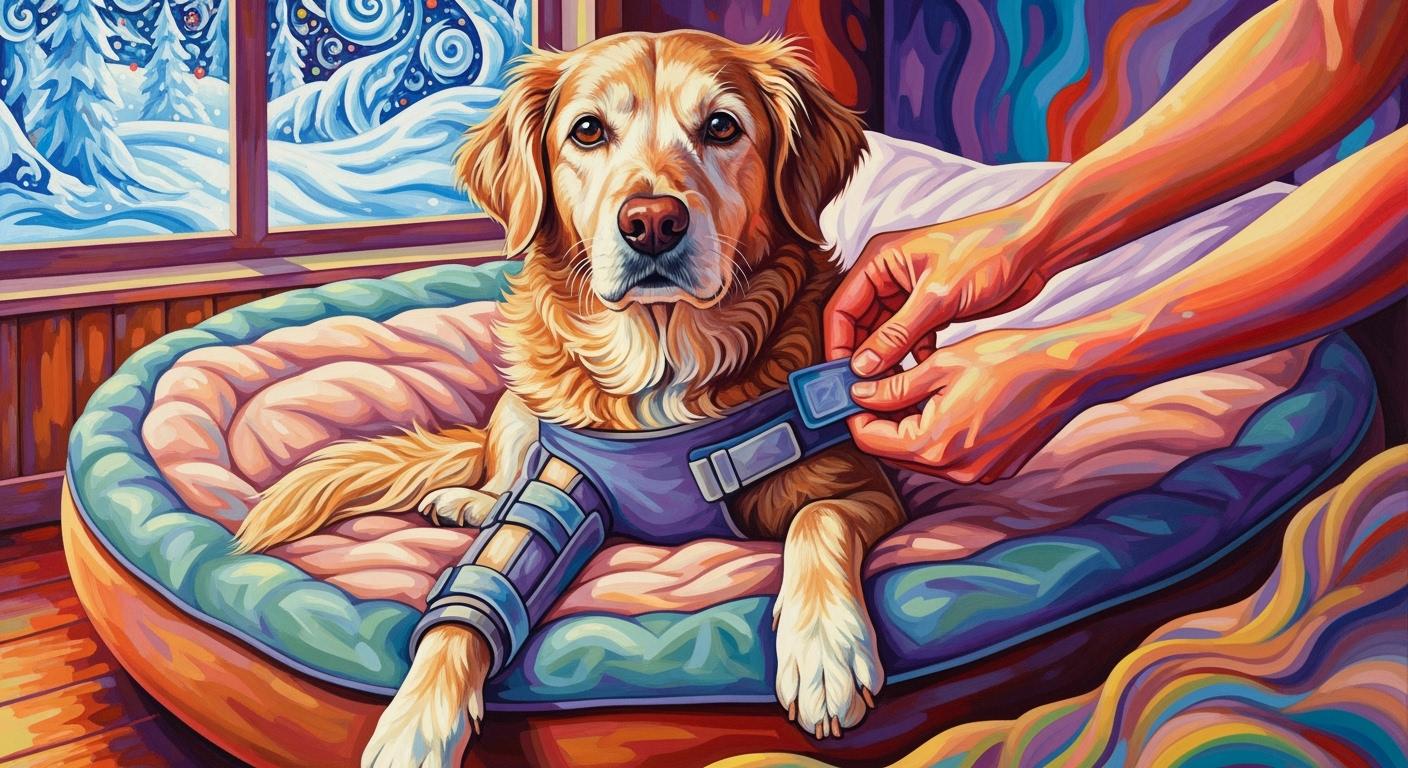 Dog recovery brace fit and comfort guide for senior dogs with arthritis during cold weather months