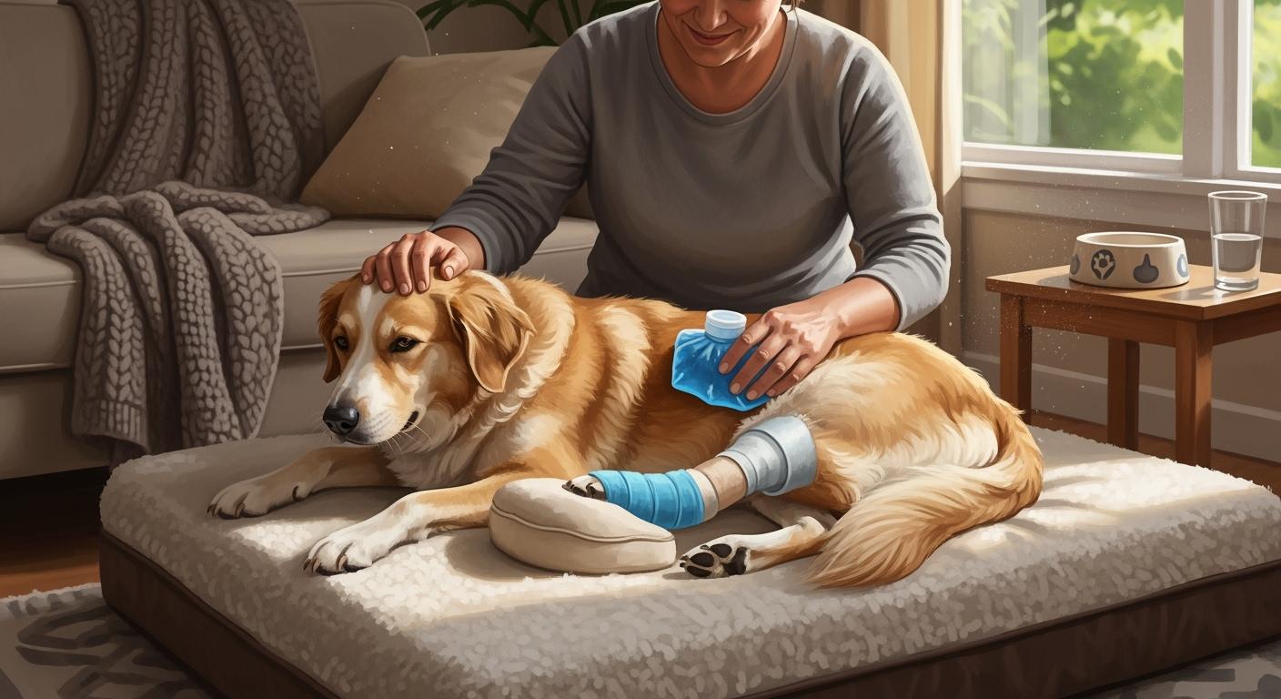 Dog CCL tear recovery how to manage pain and swelling at home