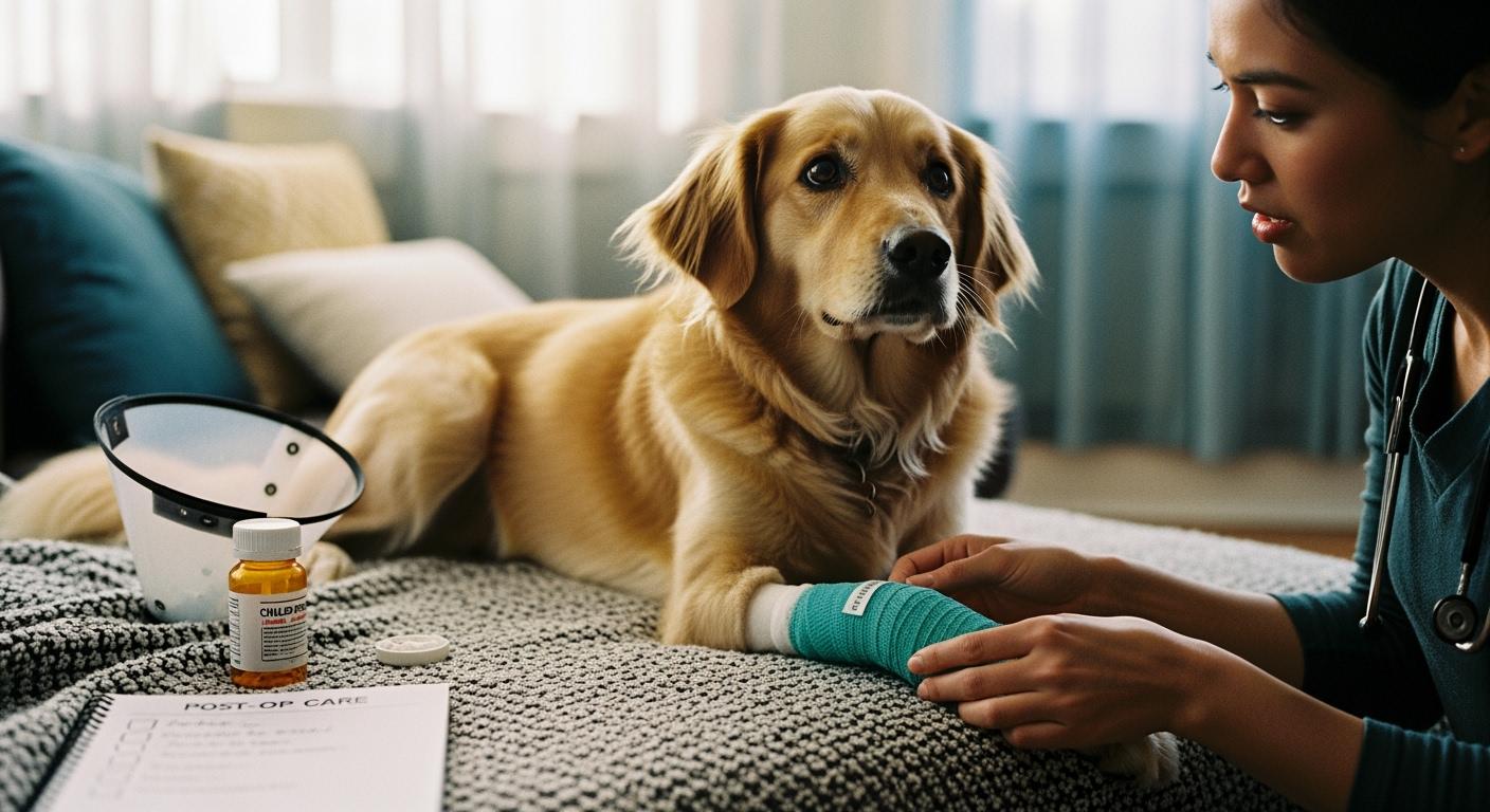 Dog limping after surgery: how to tell soreness from a complication and what to do today