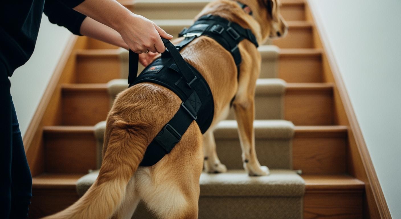 Dog Lift Harness for Stairs: Handle Control